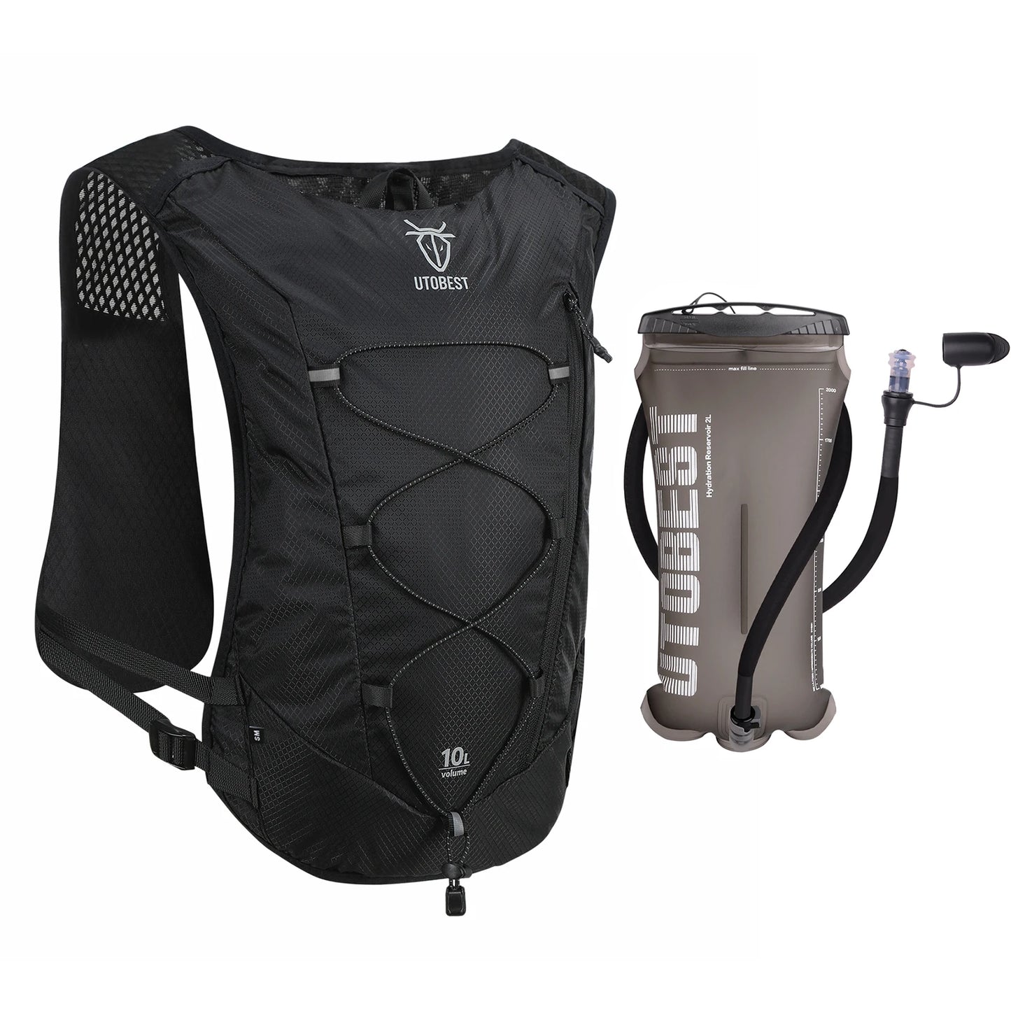 Trail Running Backpack 10L Ultra Lightweight Hydration Vest with 2L Water Bladder for Outdoor Hiking Cycling Marathon
