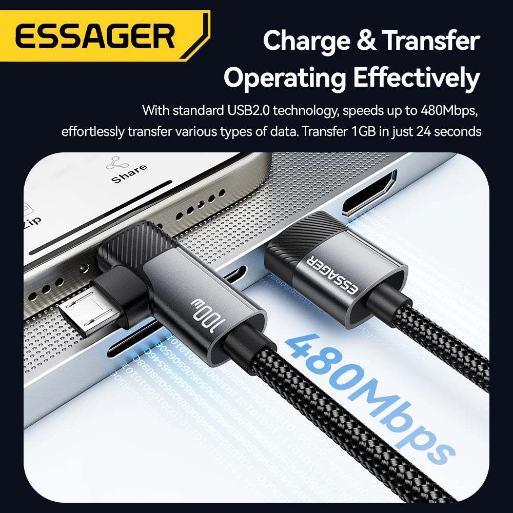 2-in-1 100W Fast Charging Multi Cable (Type-C / Micro / Lightning)