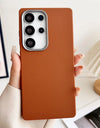 Luxury Leather Pattern For Magsafe Magnetic Phone Case For Samsung S25 Ultra S24 Plus S23 S22 S21 S20 FE Matte Shockproof Cover