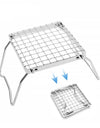 Camping Folding Barbecue Rack Outdoor Picnic BBQ Small Table Charcoal Oven Stainless Steel Mesh Mini Stove Burning Table
