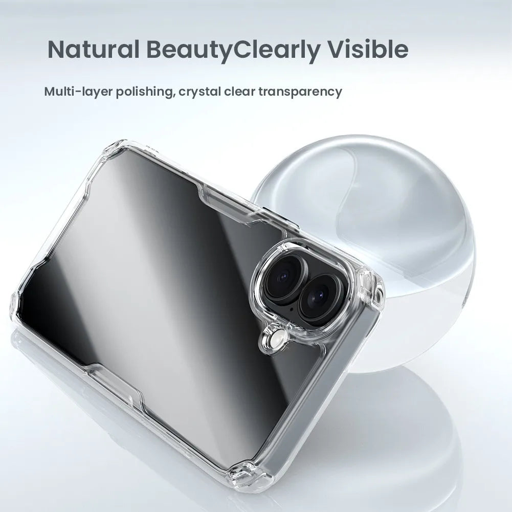 Nature Pro Case For iPhone 16 Plus Case Ultra Thin Luxury Soft TPU Transparent Airbag Shockproof Back Cover