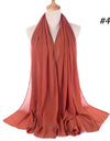 Muslim Chiffon Hijab Women Bubble Chiffon Scarf For Women Ladies Veil Muslim Islam Solid Color Malaysia Wrap Scarves