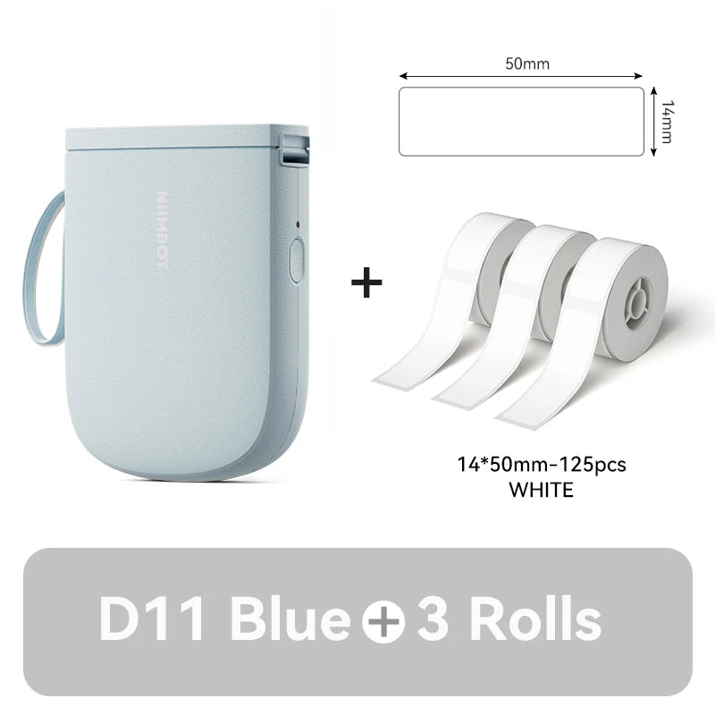 D11 Mini Label Printer 300DPI, Bluetooth Wireless Inkless Sticker Maker, Portable Label Machine for Name Tags, Kitchen & Home