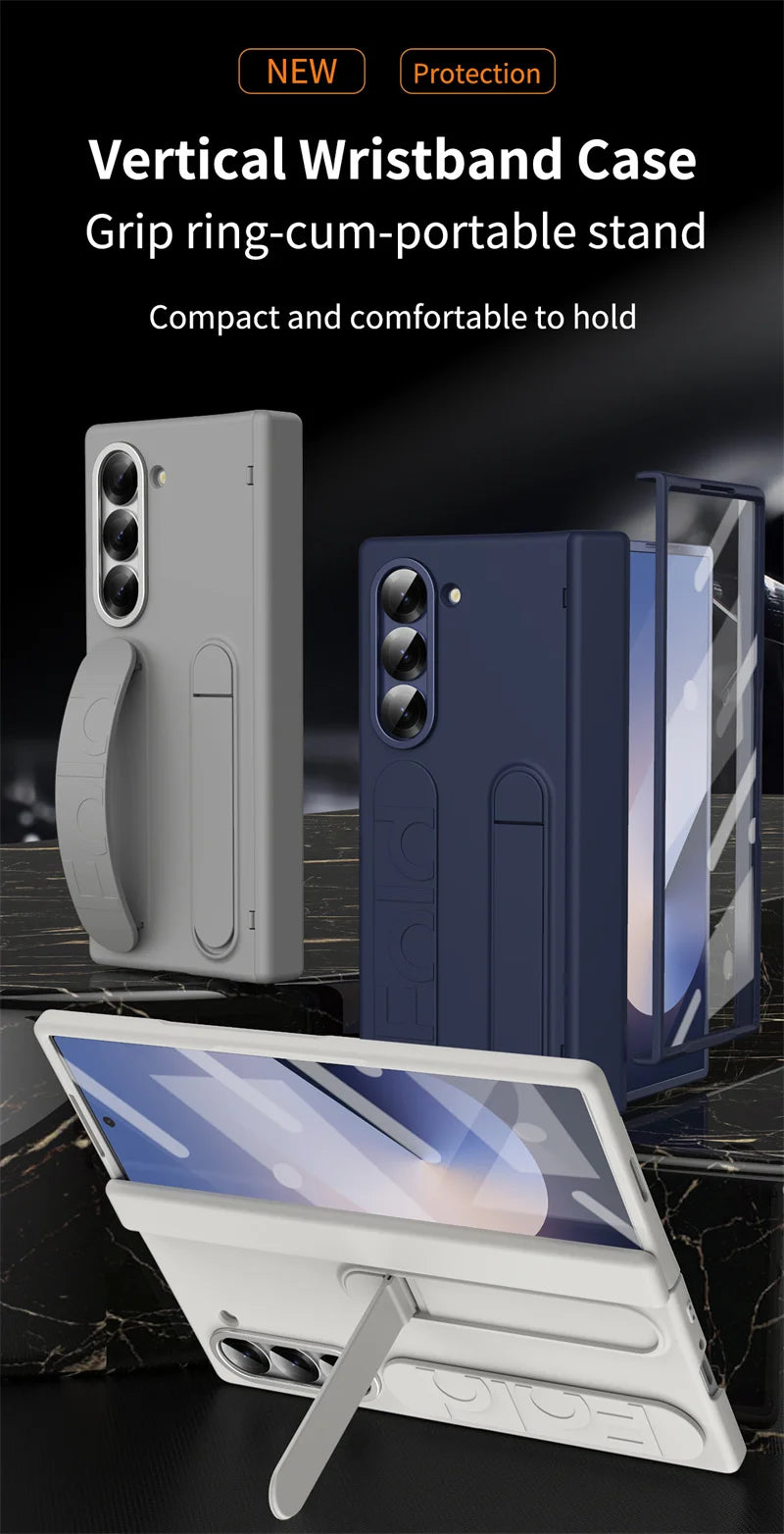 For Samsung Galaxy Z Fold 6 3 4 5  Hinge Case Armor Shockproof Full Screen Protector Tempered Glass Folding Cover