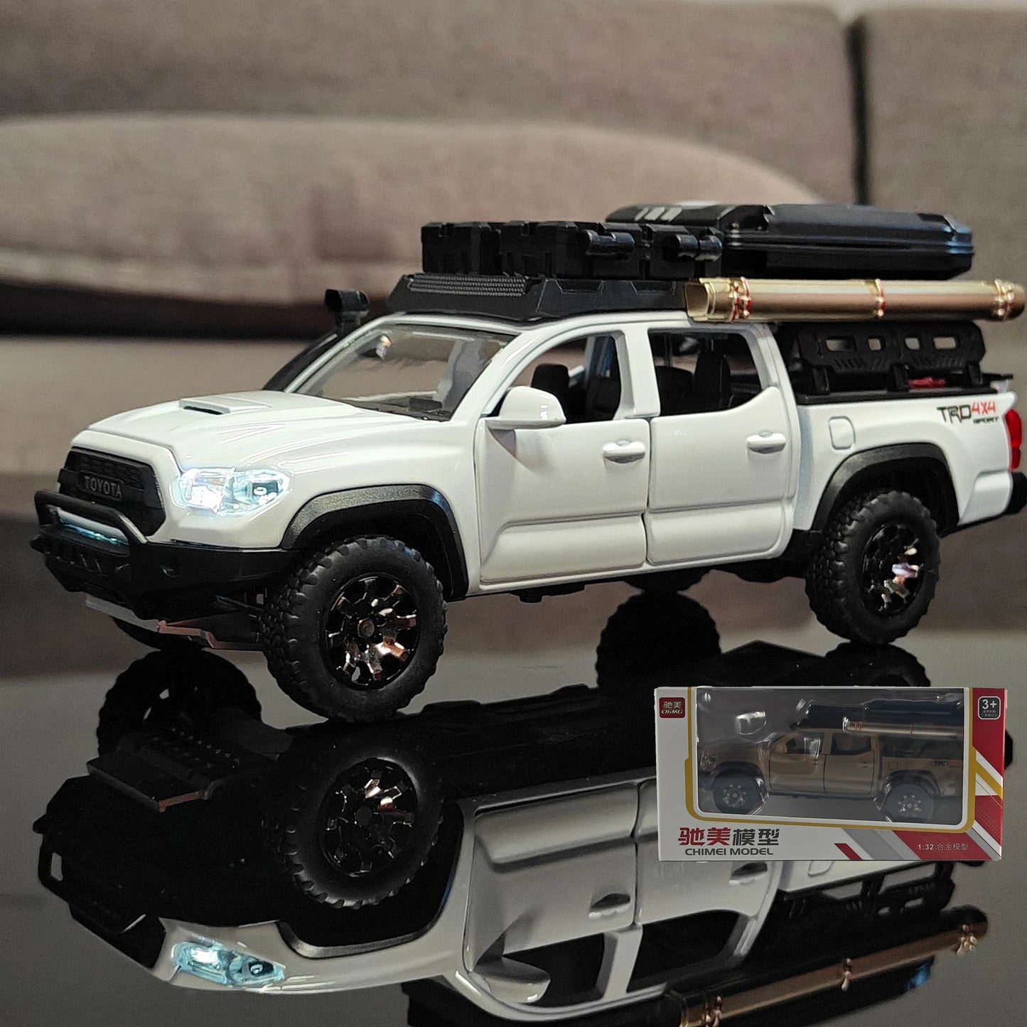 1:32 Toyota Tacoma TRO Off Road Pickup Truck Alloy Diecast Model Outdoor Collection Ornaments High Simulation Collection Present