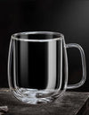 250/400ml Clear Double Wall Glass Cup Home Coffee Milk Mug With Handle Hot Cold Beverage Juice Drinkware Cup Set Of 1/2/4pcs