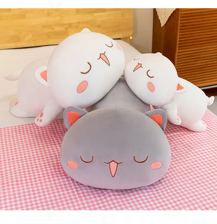 Cute Black White Cat Plush Pillow Stuffed Doll Toy