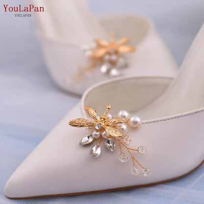 1 Pair Shoe Clips Removable Charm Shoe Buckle Bride Bridesmaid Wedding Shoe Accessories