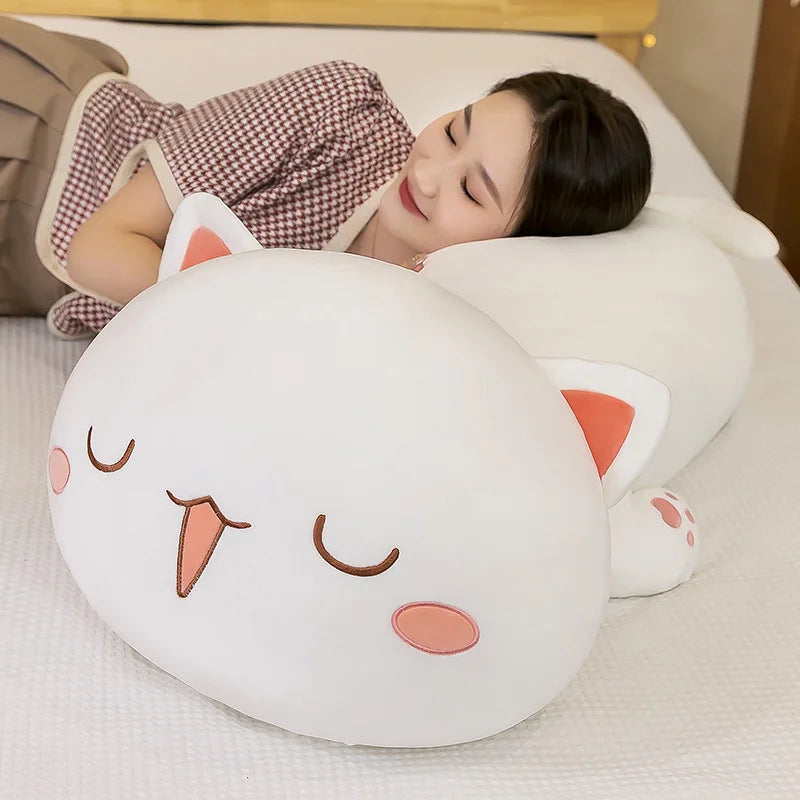 Cute Black White Cat Plush Pillow Stuffed Doll Toy