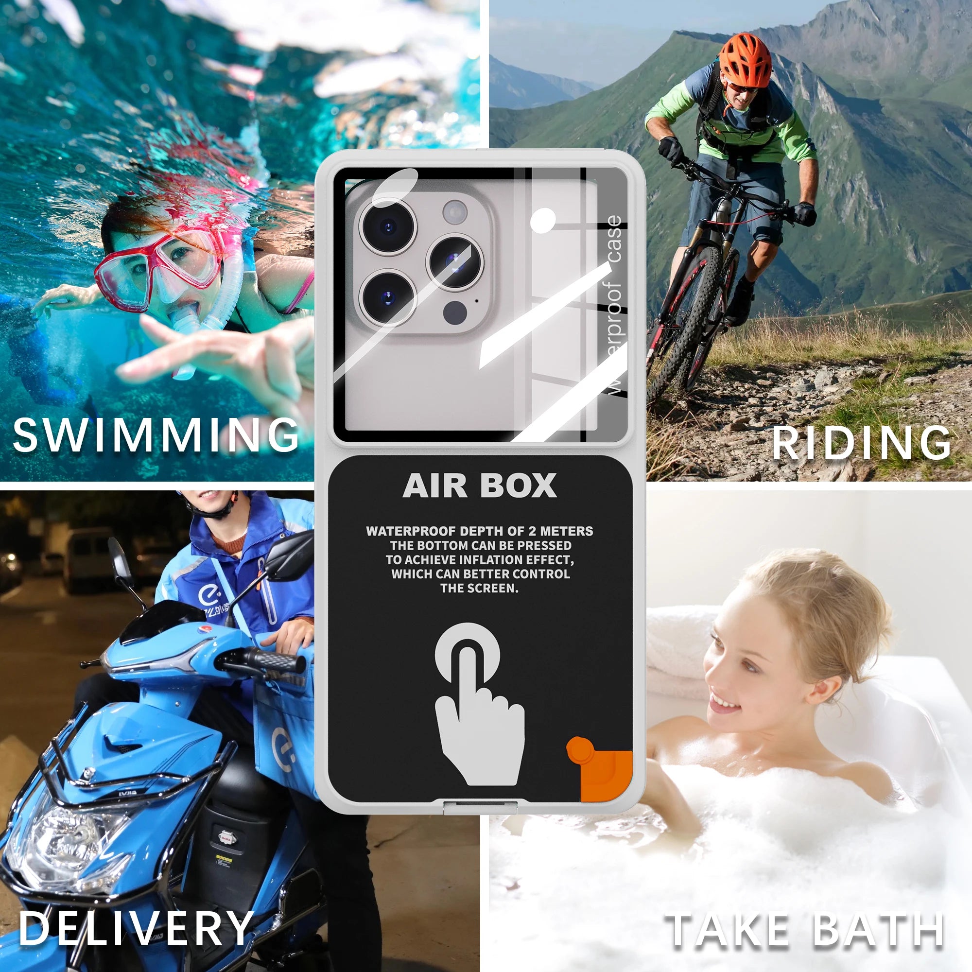 Waterproof Phone Case, New, Transparent, Universal, Underwater Touch Screen, Dust and Drop Protection, IP68, 6.9