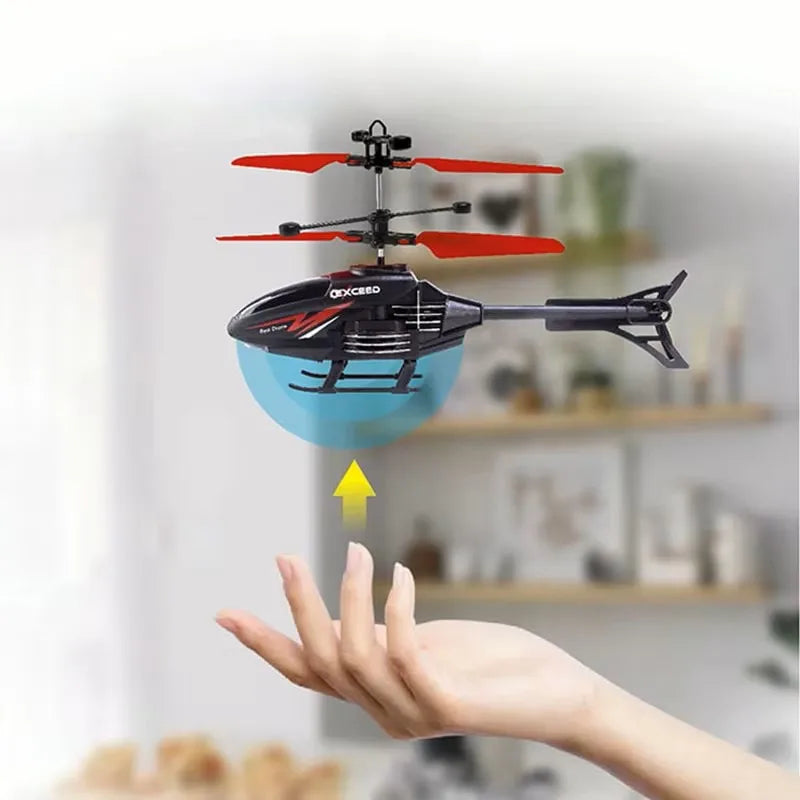 2 Channel Gesture Control Suspension Helicopter RC Remote Induction Aircraft With Charging LED Light Toy for Boys