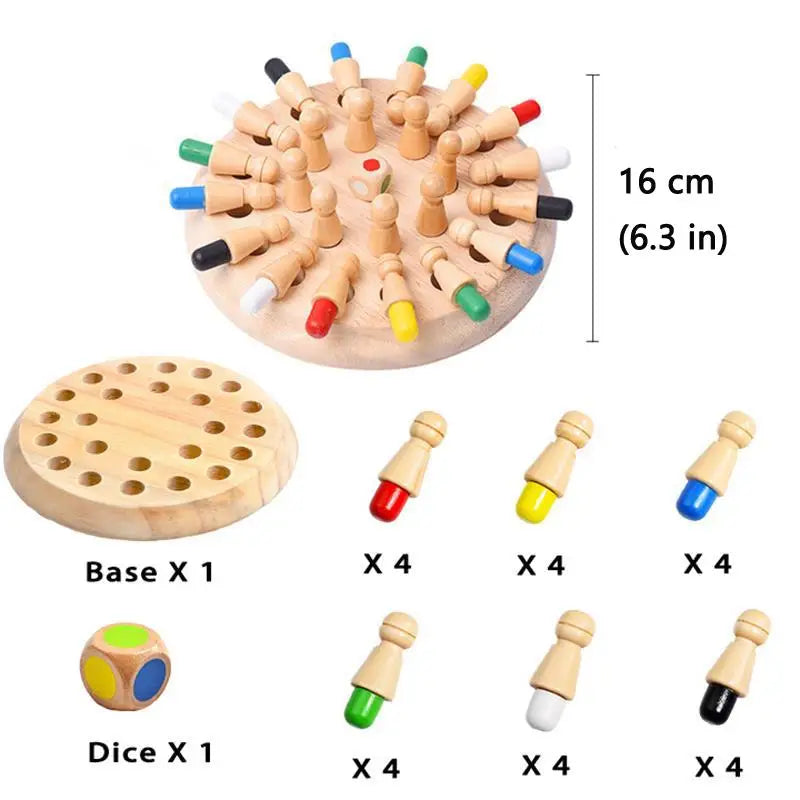 Wooden Colour Memory Matching Board Game