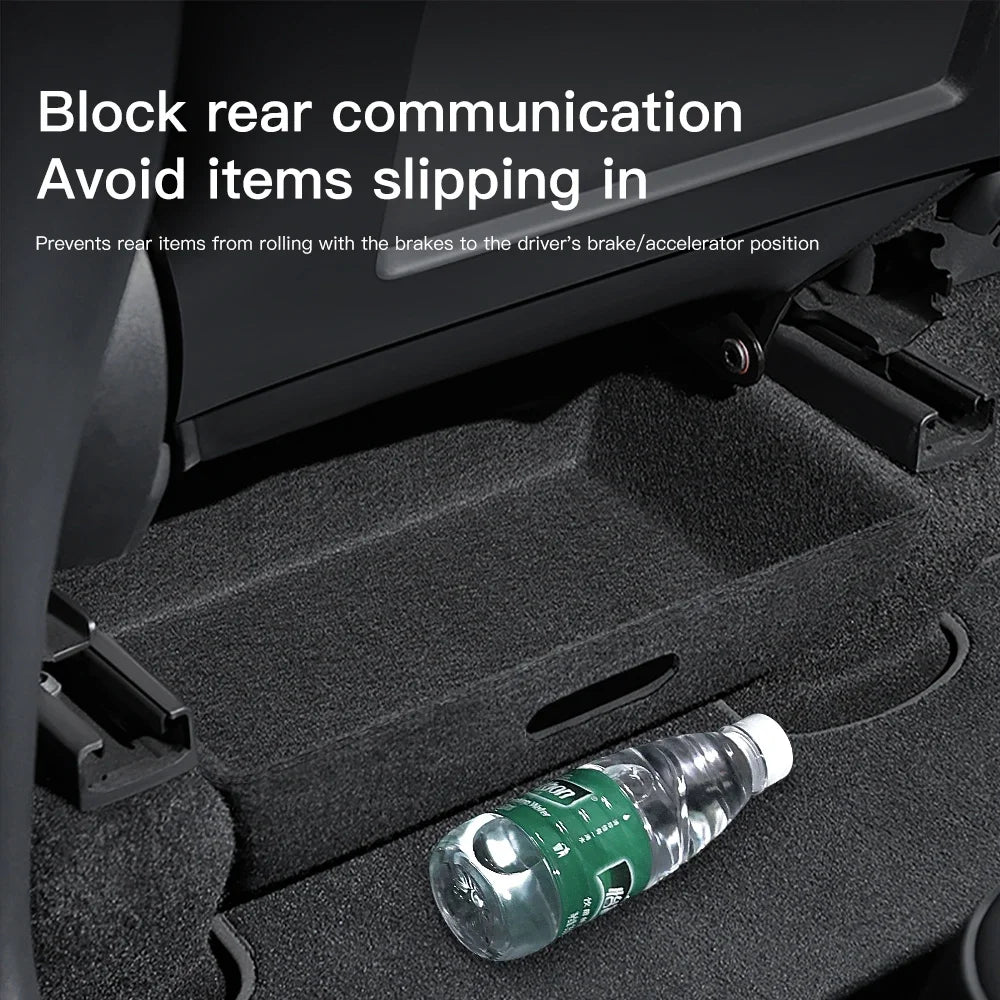 Under Seat Storage Drawer Organizer for Tesla Model Y 2021 2024 Felt ABS Hidden Storage Box