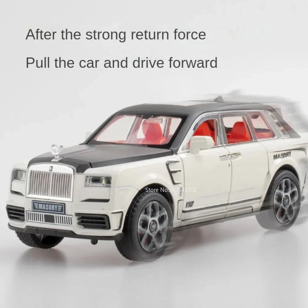 1:24 Rolls-Royce Spectre Cullinan Masory Car Model Toy Sound Light Shock Absorption Vehicle Models Desktop Ornaments Gift