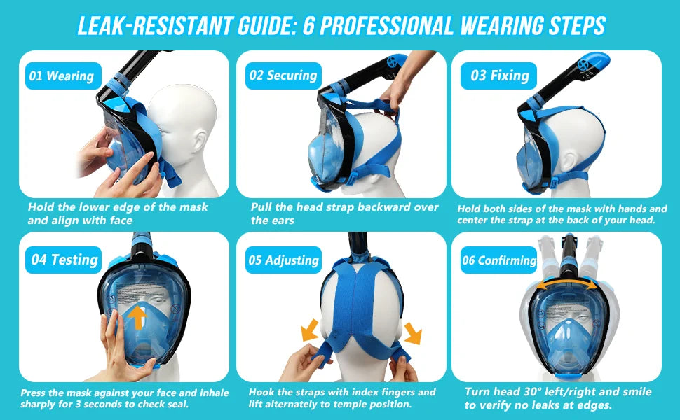 Underwater Scuba Anti Fog Full Face Diving Mask Snorkeling Respiratory Masks Safe Waterproof Swimming Equipment for Adult