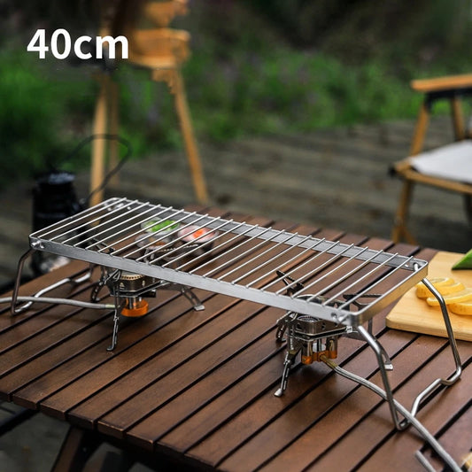 Outdoor Folding Stand Stainless Steel Stove Head Holder Grill Picnic Barbecue Cooking Table