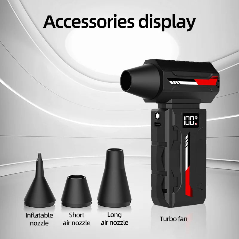 Mini pocket fan, 580,000 RPM turbo hair dryer, portable cordless vacuum cleaner, snow blower, multi-functional cleaning tools