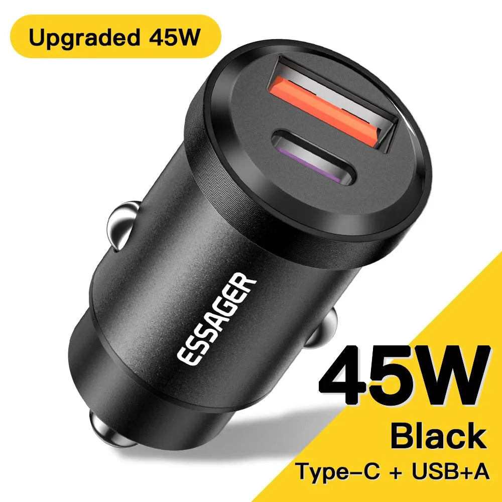 30W / 45W USB-C + USB-A Fast Car Charger (PD + QC 4.0)