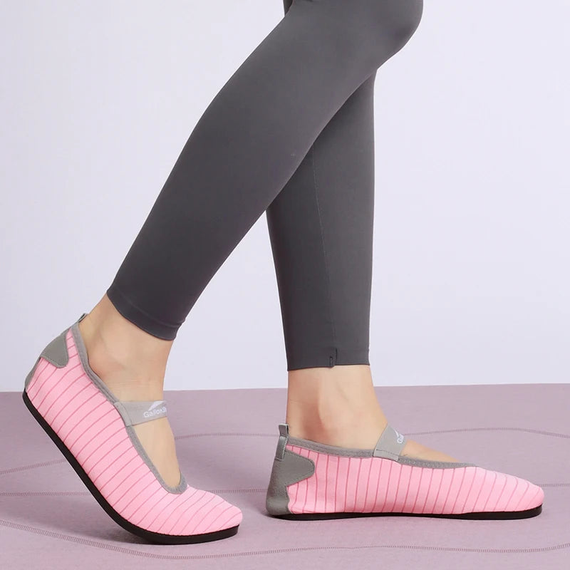 Indoor Fitness Non-slip Soft-soled Yoga Shoes Women's Rope Jumping Mute Stretching Pilates Training Shoes