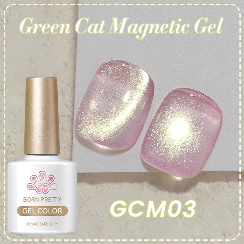 10ml Green Cat  Gel Ultra Shine Holographic Glitter Semi Permanent Soak Off UV LED Gel Varnish For Manicure