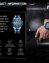 Stainless Steel Luxury Wrist Watch Waterproof Luminous Clock