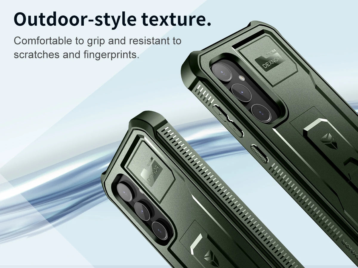 For Samsung Galaxy S23 FE 360 Full Body Bumper Military Grade Armor Shockproof Shell Case Bracket with Built in Screen Protector