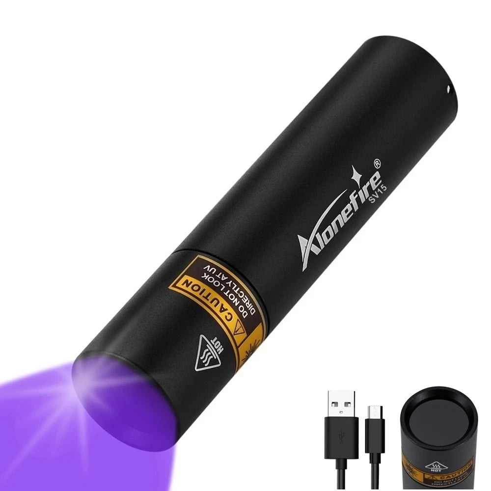 365nm UV Rechargeable Blacklight Flashlight For Detection