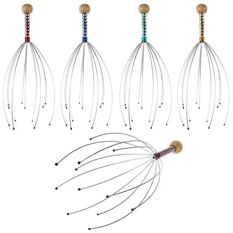 Octopus Head Massager Scalp Massager Relaxation Relief Body Massager Remove Muscle Tension Tiredness Metal Head Relax