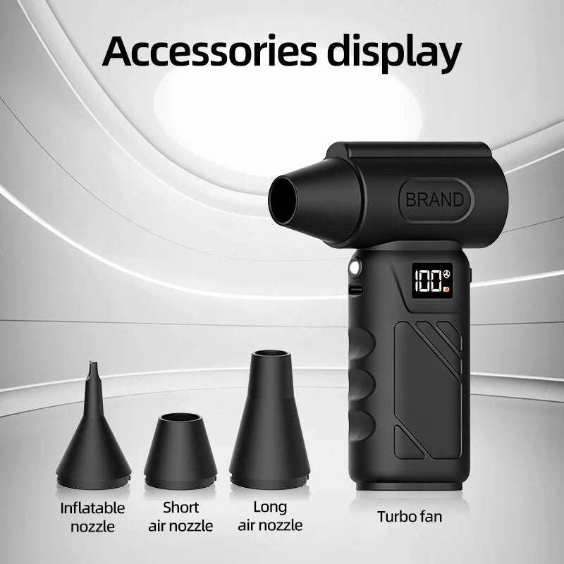 Mini pocket fan, 580,000 RPM turbo hair dryer, portable cordless vacuum cleaner, snow blower, multi-functional cleaning tools