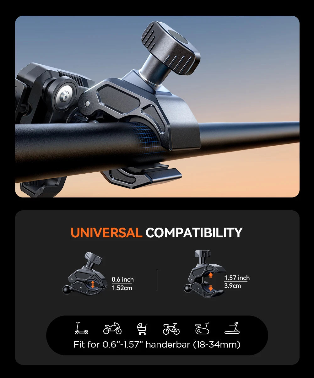 Shockproof Bike Phone Holder Half Enclosure 360° View Motorcycle Phone Mount Bicycle Cell Phone Holder For 4.7-7" Phones