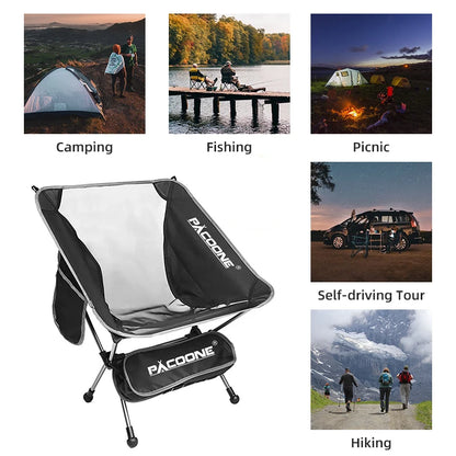 Outdoor Folding Moon Chair Ultralight Camping Portable Picnic Seat Leisure Travel BBQ Beach Fishing Chair