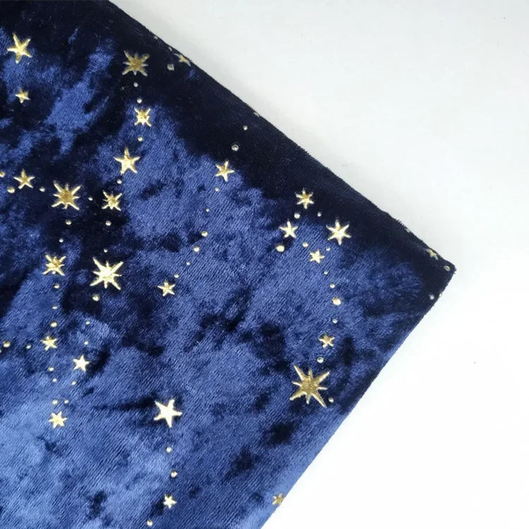 100*140CM Gold velvet Diamond star bronzing fabric for dress elastic force thin soft DIY quilting Handmade flannel patchwork