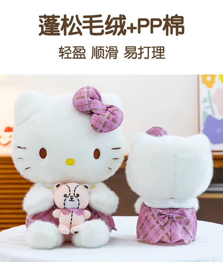 Purple Retro Cat Character Plush Stuffed Doll Toy