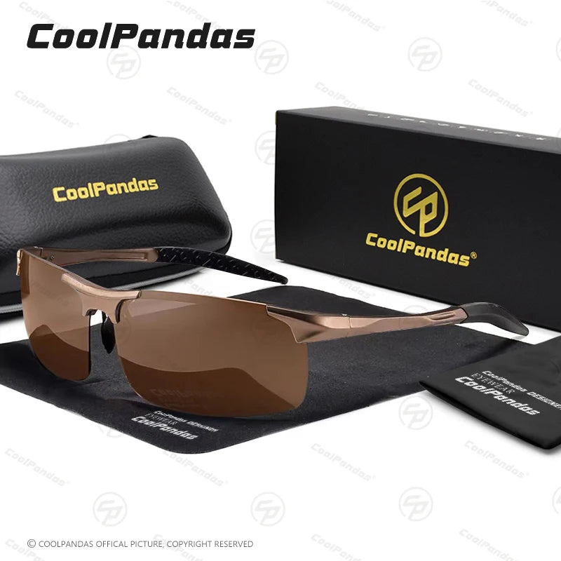 Aluminum Polarized Sunglasses UV400 Anti-Glare Driving Glasses Outdoor Rectangle Shades for Men