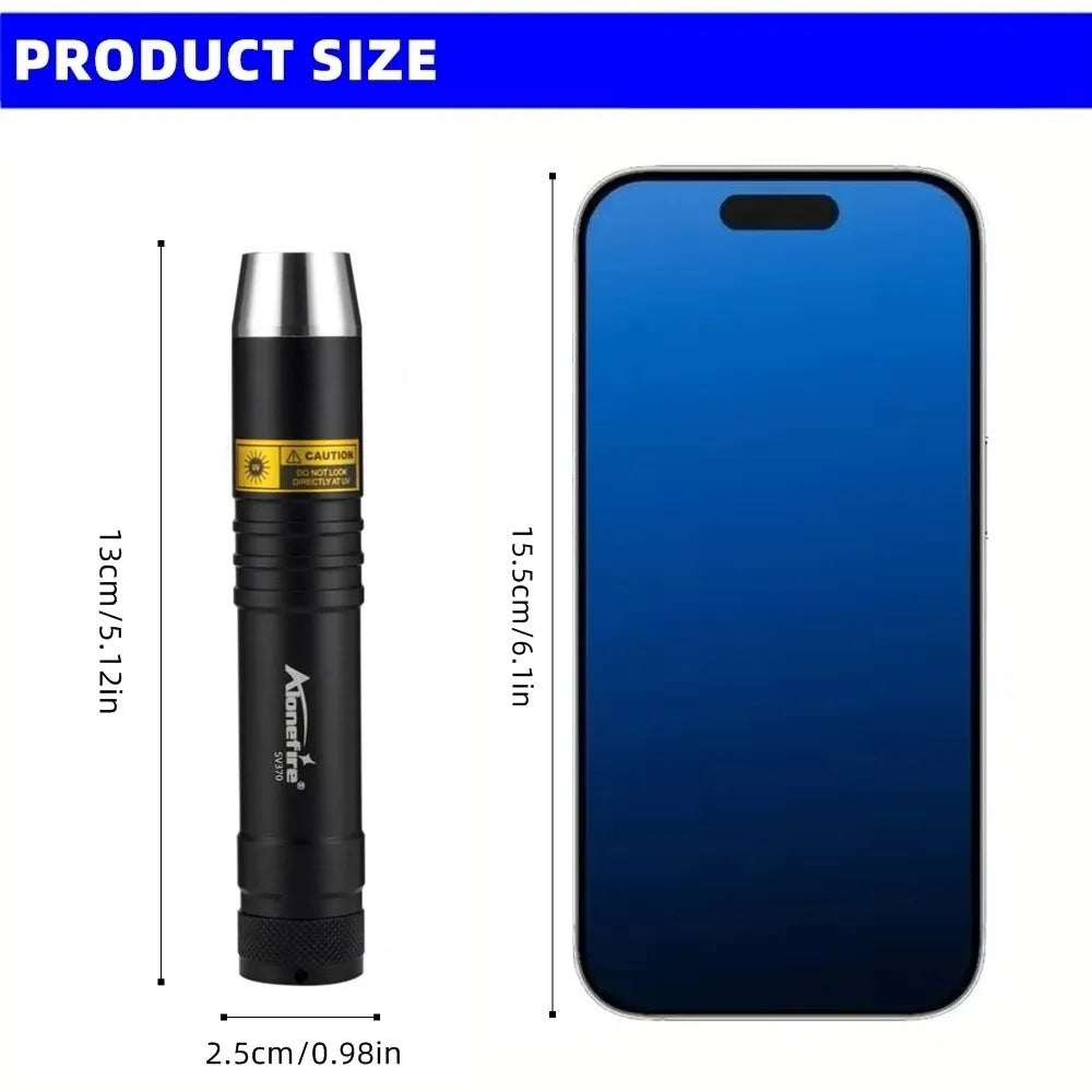 3 In 1 White Yellow UV 365nm Rechargeable LED Flashlight