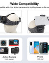 Adjustable Head Strap Belt Mount with Phone Clamp & J Hook Mount & Long Screw for Gopro Action Camera for iPhone Cellphone