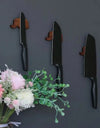 1-4 PCS Elephant Wood Magnetic Knife Block Small Magnet Knife Holder Wall Mount Santoku Cleaver Slicing Kitchen Knife Rack Tools