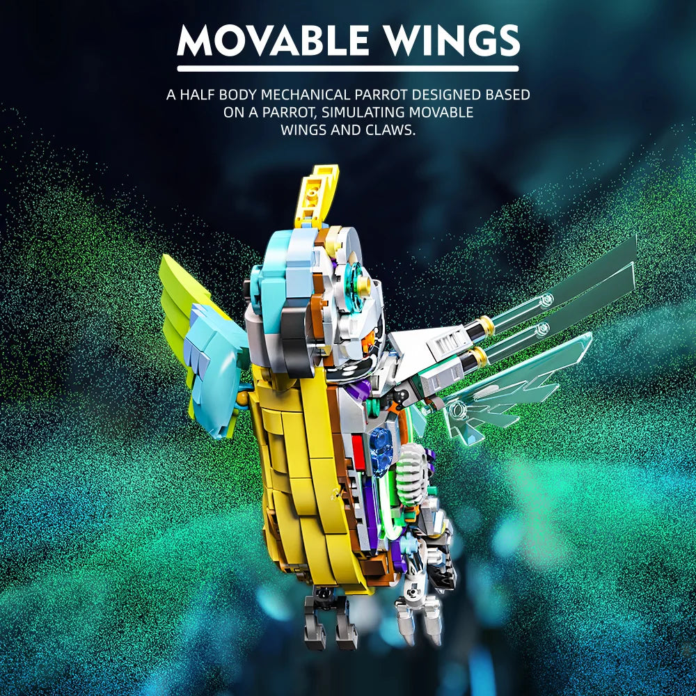 Parrot Building Blocks Kit Bird Animal Model Toys Creative Gifts for Adults for Home Decor and Office Art 688 Pieces