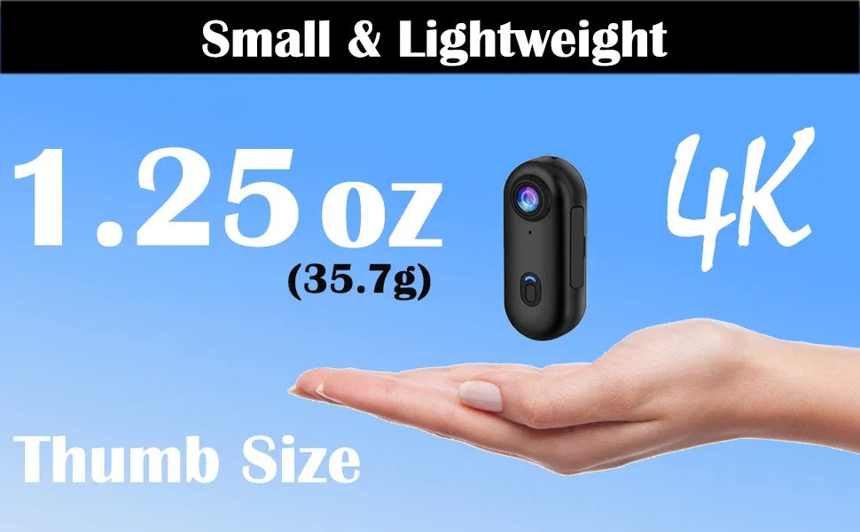 Mini 4K Wearable Action Camera with WiFi and Waterproof Housing