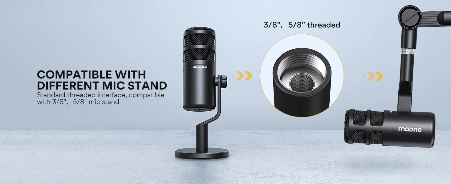 Dynamic XLR PC Microphone All Metal Gaming Broadcast Recording Streaming Works for Audio Interface Sound Card Mixer PD100