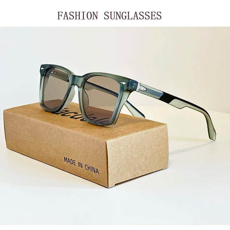 Square Vintage Sunglasses With UV400 Protection