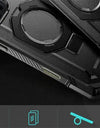 For iPhone 16 Pro Case with Camera Control Capture Button UB Grip Heavy Duty Rugged Magnetic Phone Case with Stand