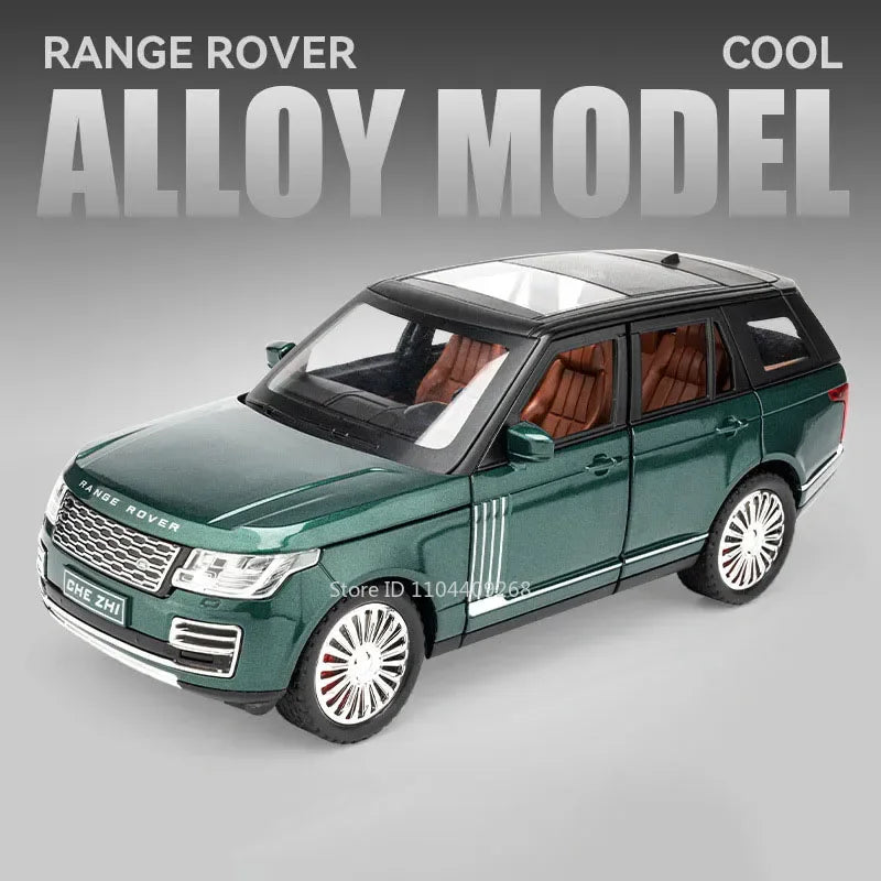 1:24 Land Rover Defender Range Rover Car Model Toy Alloy Diecast Sound Light SUV Off-road Vehicle Ornaments  Gifts