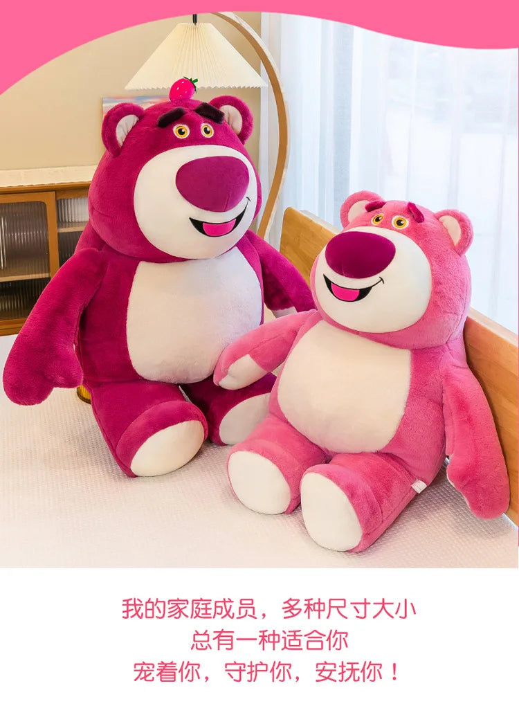 80cm Kawaii Strawberry Bear Plush Toy Bia Size Lotso Stuffed Doll Large Soft Animal Kids Birthday Gift for Girls and Children