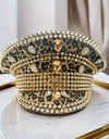 Leopard Print Festival Captain Hat Rhinestone Unisex Wedding Military Cap Steampunk Sergeant Hat Music Bride Masquerade Headwear