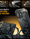 For iPhone 16 Plus Case with Camera Control Capture Button UB Grip Heavy Duty Rugged Magnetic Phone Case with Stand