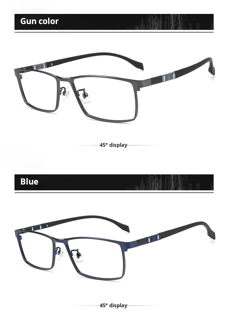 Retro Square Lightweight Alloy Eyeglasses Frames for Men