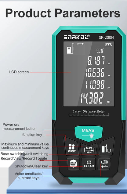 Laser Distance Meter 150M/200M Profesional Laser Tape Measure Rangefinder Trena Roulette Ruler Range Finder USB Charging