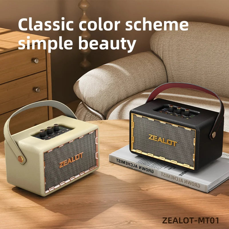 Retro Wooden Portable Wireless Speaker with TF Card Slot, Loud Bass Subwoofer, TWS Bluetooth Speaker, 24000mAh, 60W