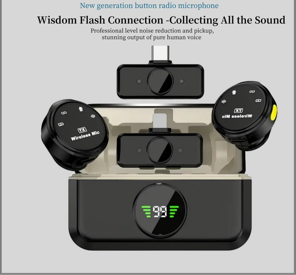 wireless lavalier microphone portable microphone suitable for iPhone, Android, mobile live streaming, game recording